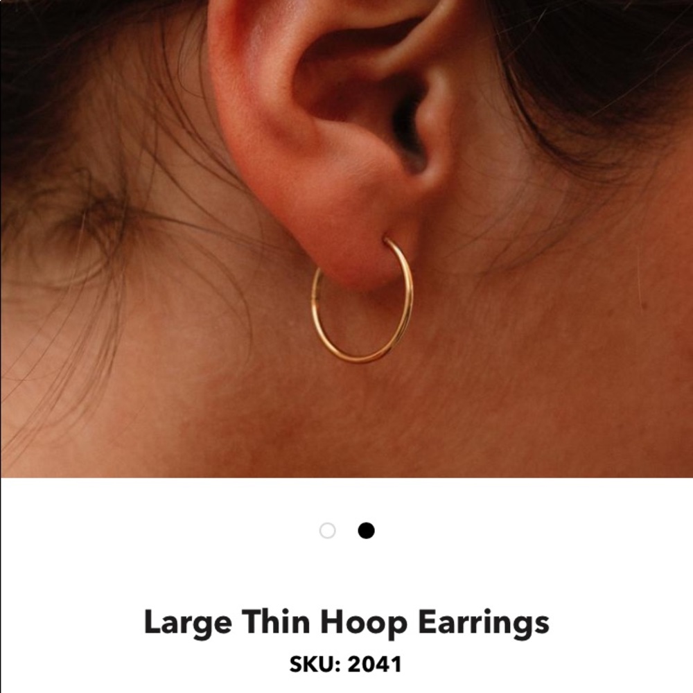 Large thin gold hoop earrings